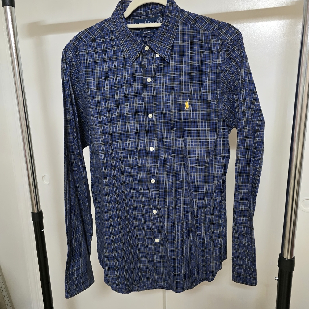 Ralph Lauren Men's Blue Checkered Shirt